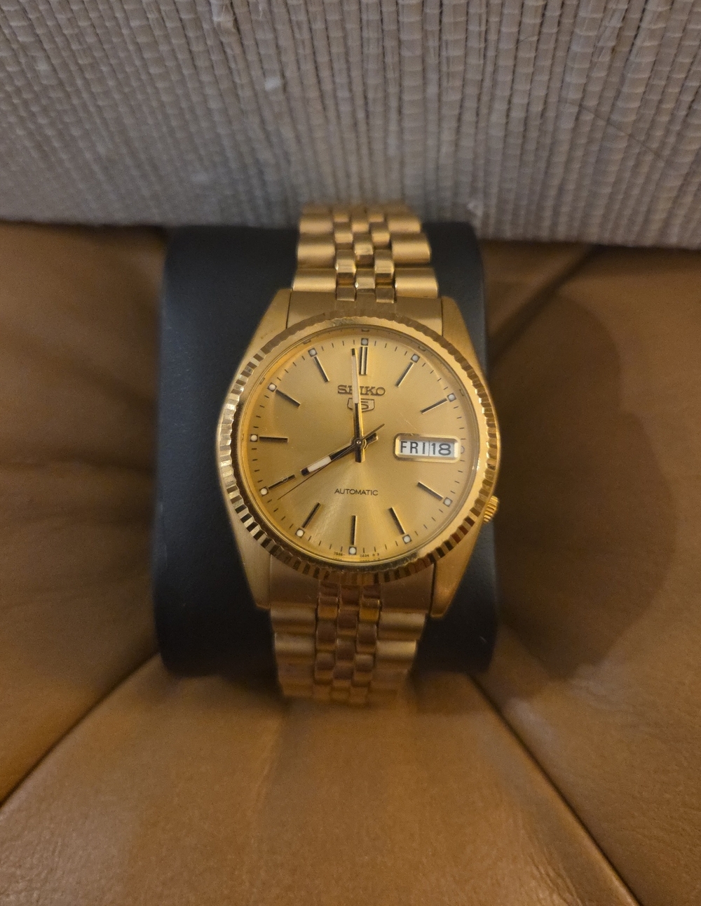 Seiko Gold-Tone Men's Automatic Watch with Day-Date